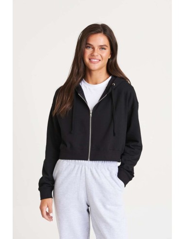 A-JH065-Sweat à capuche coupe crop tendance pour femme